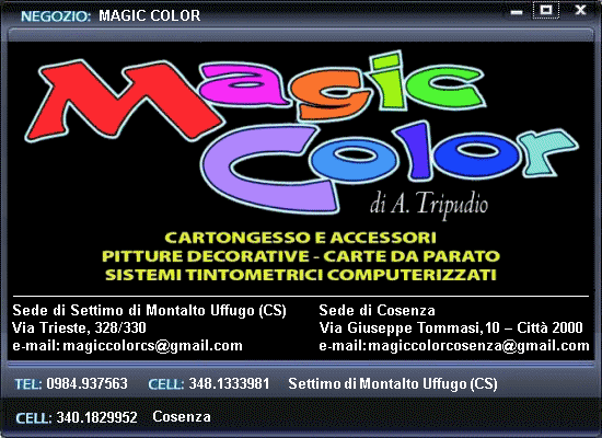 Magic Color - Settimo di Montalto Uffugo (CS) - Cosenza - Pitture Decorative - Carte da Parato - Cartongesso e Accessori - Sistemi Tintometrici Computerizzati - Andrea Tripudio